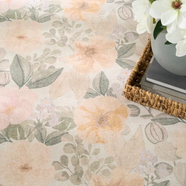 Nourison Botanical Washables Beige Multicolor Indoor Only Floral Rug BOT01