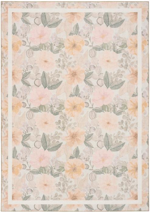 Nourison Botanical Washables Beige Multicolor Indoor Only Floral Rug BOT01
