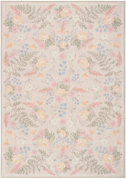 Nourison Botanical Washables Beige Multicolor Indoor Only Floral Rug BOT02