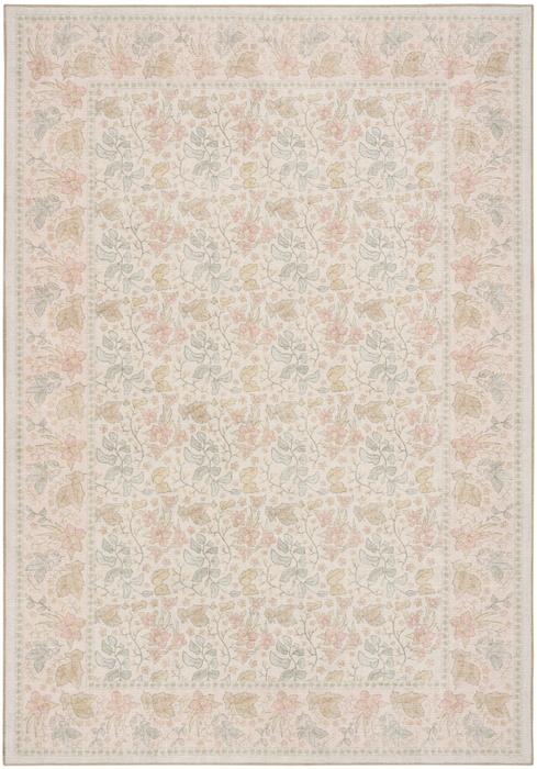 Nourison Botanical Washables Beige Multicolor Indoor Only Floral Rug BOT03