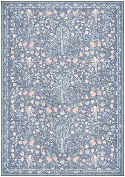Nourison Botanical Washables Blue Multicolor Indoor Only Floral Rug BOT04