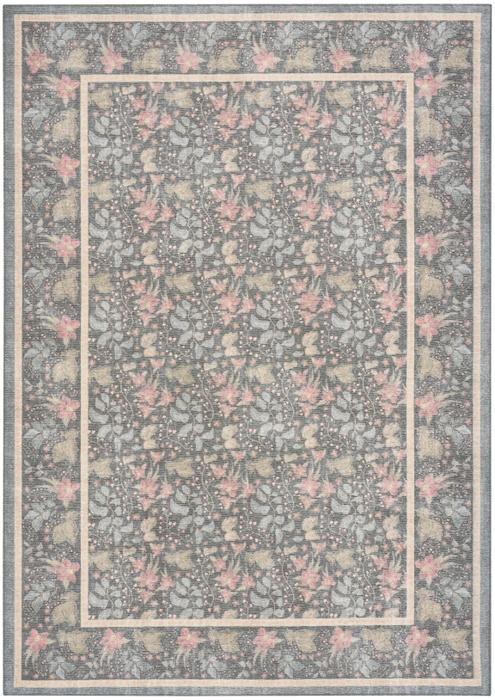 Nourison Botanical Washables Charcoal Multicolor Indoor Only Floral Rug BOT03