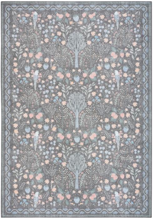 Nourison Botanical Washables Charcoal Multicolor Indoor Only Floral Rug BOT04