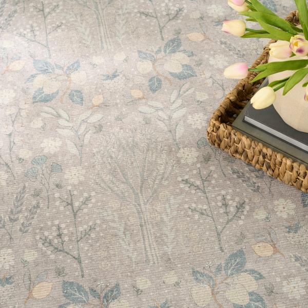Nourison Botanical Washables Grey Multicolor Indoor Only Floral Rug BOT04