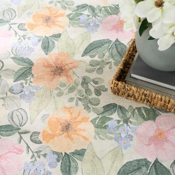 Nourison Botanical Washables Ivory Multicolor Indoor Only Floral Rug BOT01
