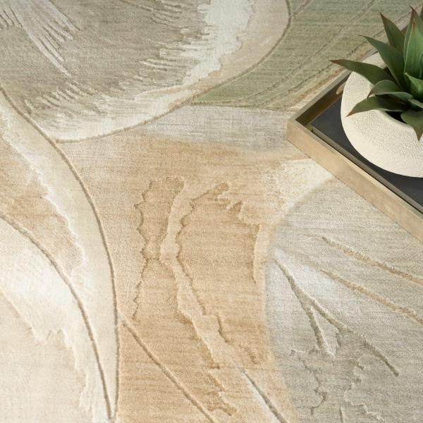Nourison Brushlight Beige Grey Indoor Only Abstract Rug BRL03