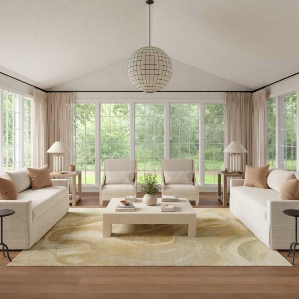 nourison Brushlight Beige Grey Indoor only Abstract Rug BRL03