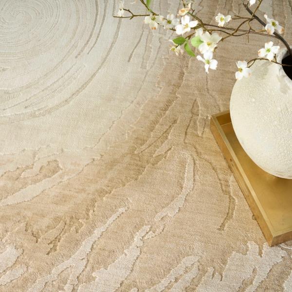 nourison Brushlight Beige Ivory Indoor Only Abstract Rug BRL01