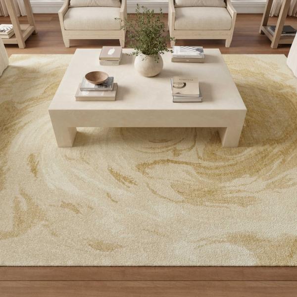 nourison Brushlight Beige Ivory Indoor Only Abstract Rug BRL01