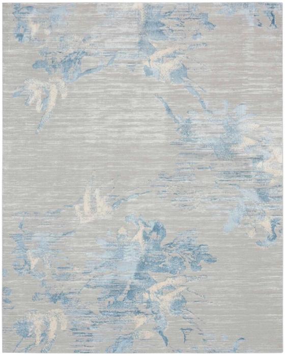 Nourison Calvin Klein Enchanting Abstract Floral Grey/Blue Rug ECH01