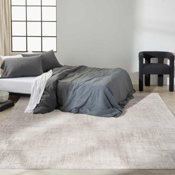 nourison Calvin Klein Irradiant Abstract Black/Ivory Rug IRR06