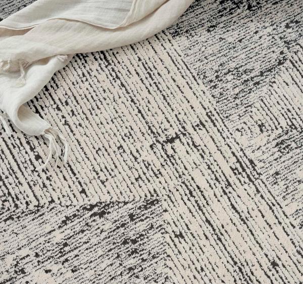 Nourison Calvin Klein Irradiant Abstract Cream/Black Rug IRR06