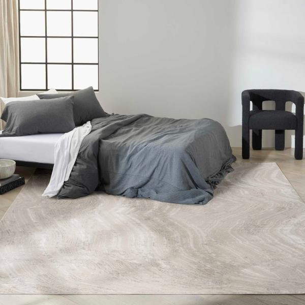 nourison Calvin Klein Irradiant Abstract Silver Grey Rug IRR09