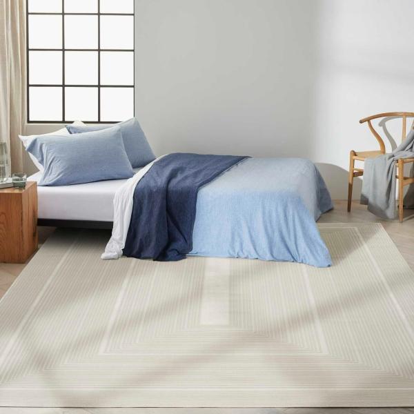 nourison Calvin Klein Irradiant Geometric Ivory Rug IRR07