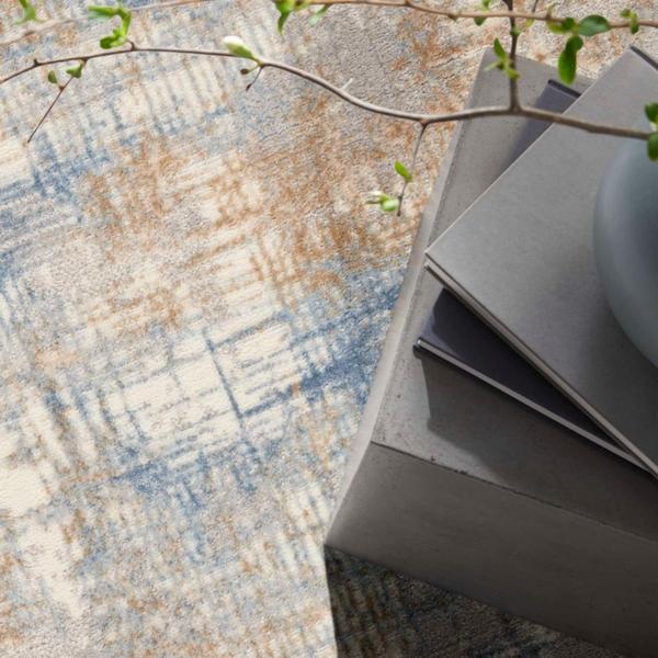 Nourison Calvin Klein Rush Abstract Beige/Blue Rug CK951
