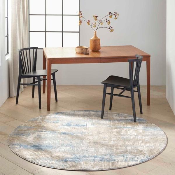 Nourison Calvin Klein Rush Abstract Beige/Blue Rug CK951