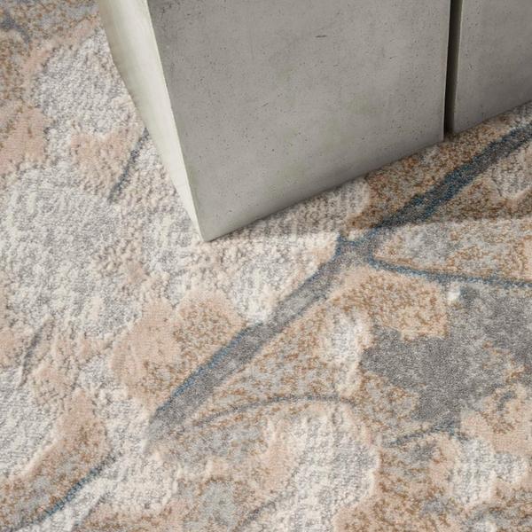 Nourison Calvin Klein Rush Abstract Floral Grey Rug CK961