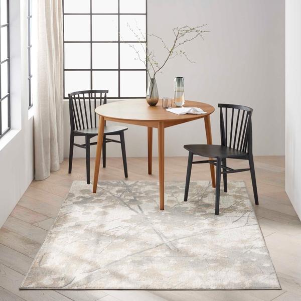 Nourison Calvin Klein Rush Abstract Floral Grey Rug CK961