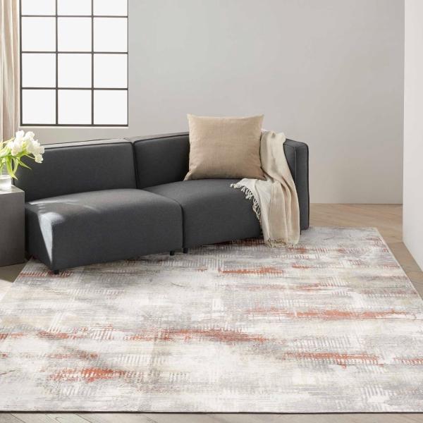 nourison Calvin Klein Rush Abstract Grey/Multicolored Rug CK951