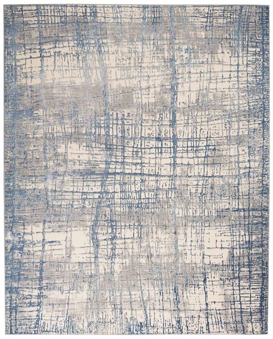Nourison Calvin Klein Rush Abstract Ivory/Blue Rug CK950