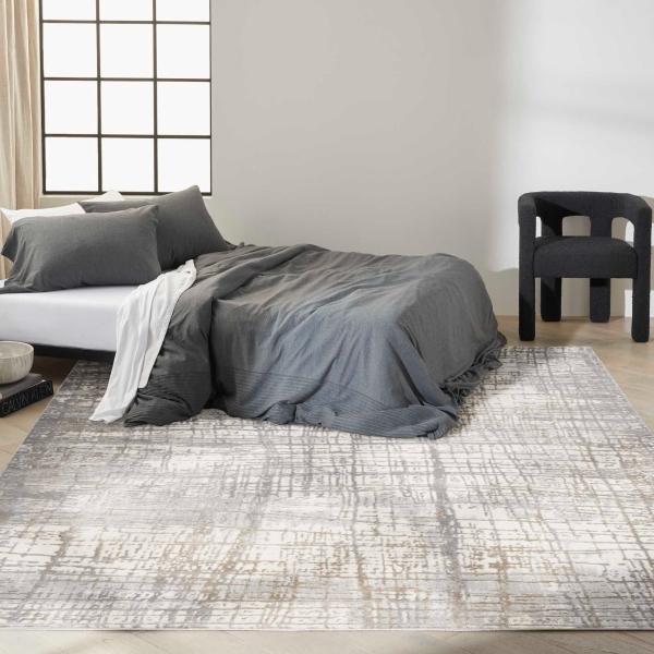 nourison Calvin Klein Rush Abstract Ivory/Grey Rug CK950