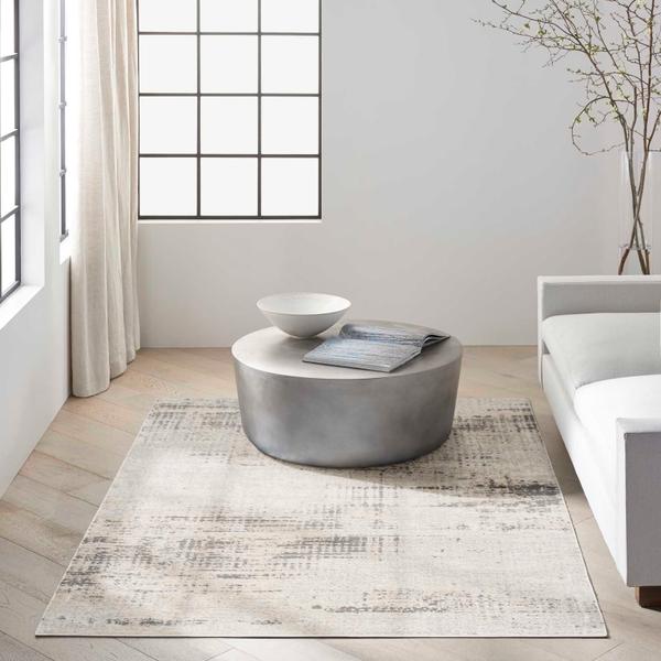 Nourison Calvin Klein Rush Abstract Ivory/Grey Rug CK953