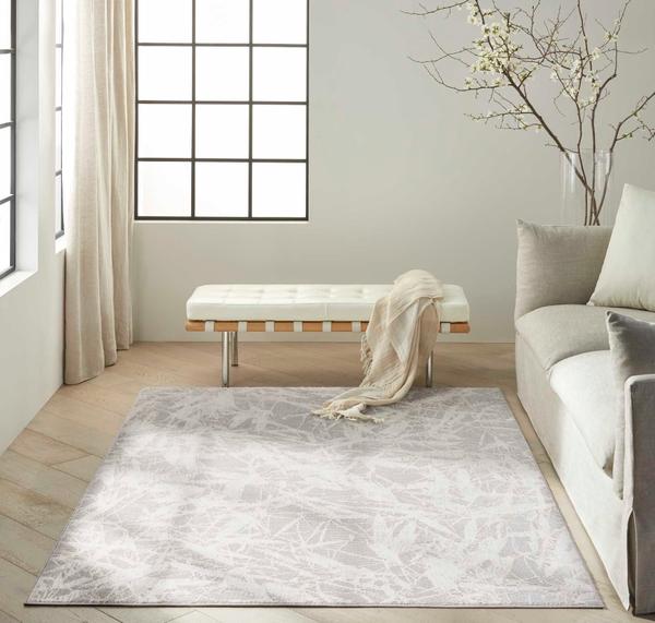 Nourison Calvin Klein Rush Nature-Inspired Abstract Grey Rug CK959