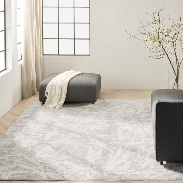 Nourison Calvin Klein Rush Nature-Inspired Abstract Grey Rug CK959