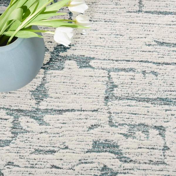 Nourison Calvin Klein Sculptural Abstract Teal Blue Rug SCL01