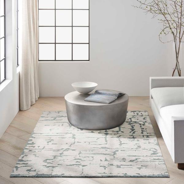 Nourison Calvin Klein Sculptural Abstract Teal Blue Rug SCL01