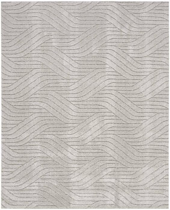 Nourison Calvin Klein Surfaces Abstract Shag Silver Grey Rug SCF01