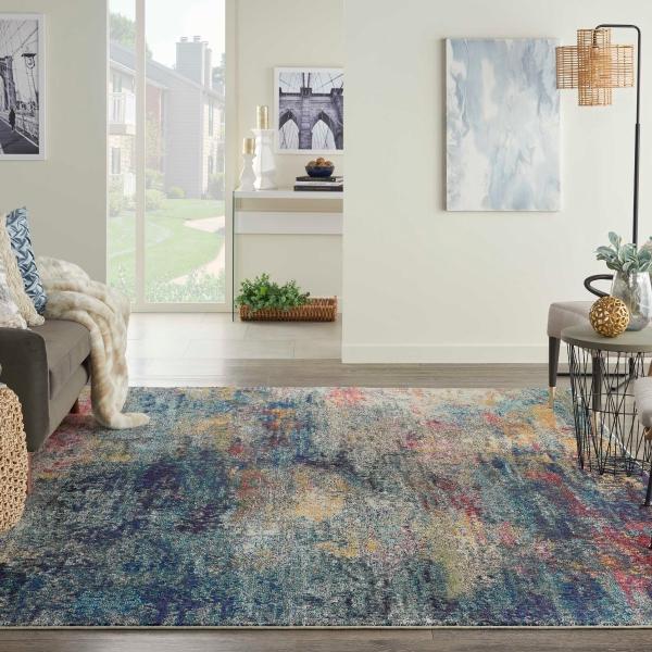 nourison Celestial Abstract Blue/Multicolored Rug CES16 Home