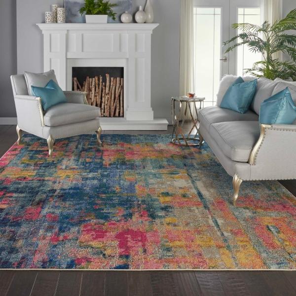 Nourison Celestial Abstract Blue/Yellow Rug CES09 Home