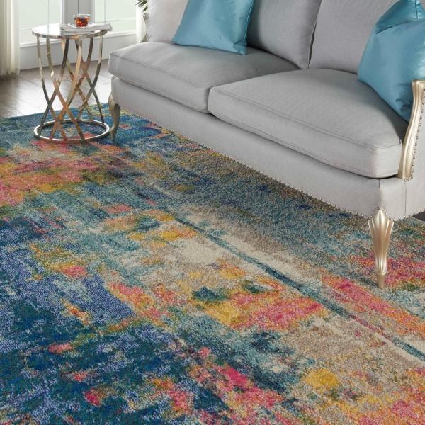 Nourison Celestial Abstract Blue/Yellow Rug CES09 Home