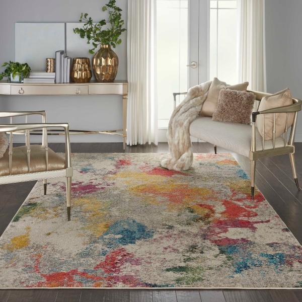 Nourison Celestial Abstract Ivory/Rainbow Rug CES12 Home