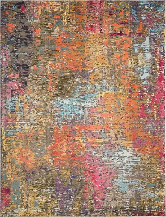 Nourison Celestial Abstract Orange/Multicolored Rug CES14 Home