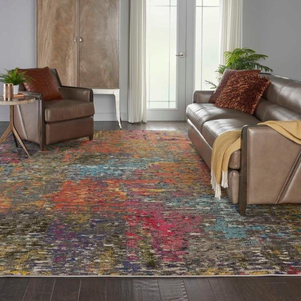 Nourison Celestial Abstract Orange/Multicolored Rug CES14 Home