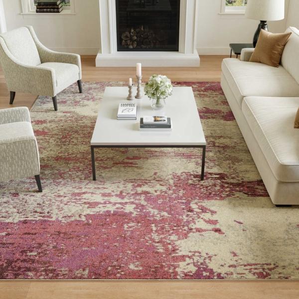 Nourison Celestial Abstract Pink/Ivory Rug CES02 Home