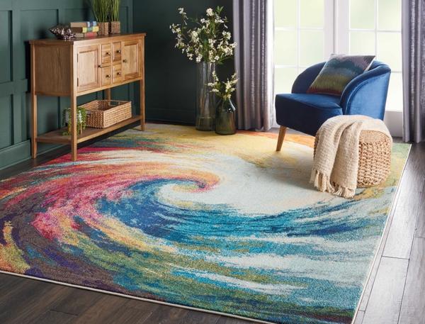 nourison Celestial Modern Abstract Multicolored Rug CES07 Home