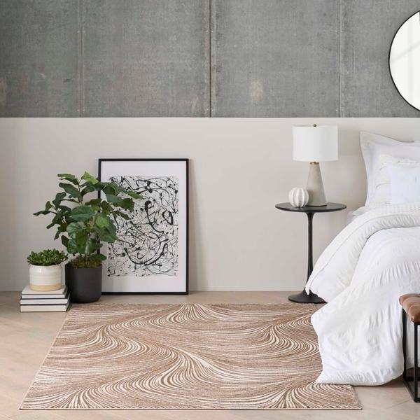 Nourison Central Park West Beige Brown Indoor Only Abstract Rug CEP02