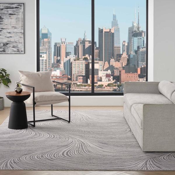 nourison Central Park West Grey Indoor only Abstract Rug CEP02