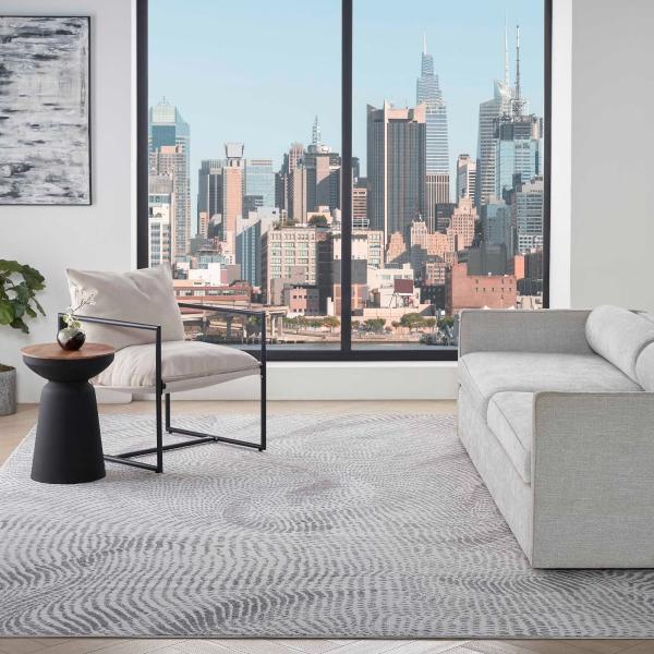 nourison Central Park West Grey Indoor only Abstract Rug CEP01