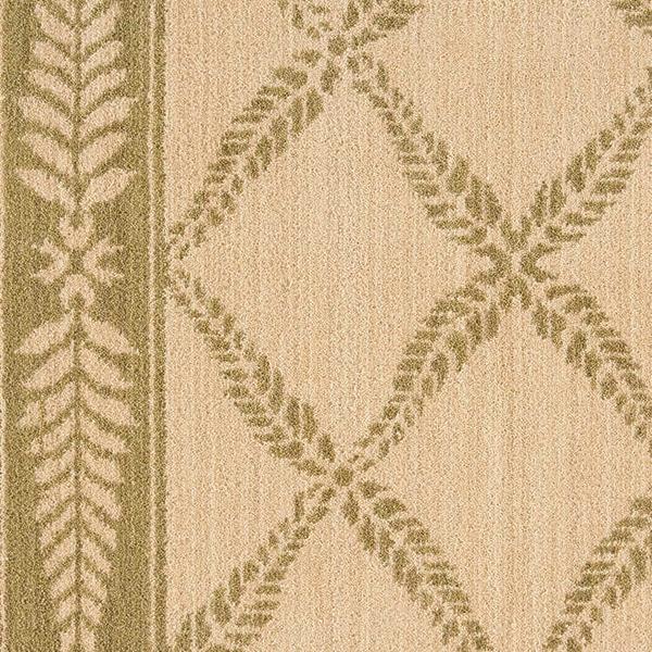 Nourison CHATEAU NORMANDY NO21 IVORY GREEN RUNNER BROADLOOM CARPET