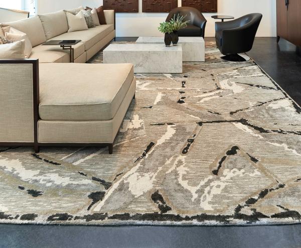 Nourison Christopher Guy Wool Abstract Silver/Grey Rug CGW16 Home