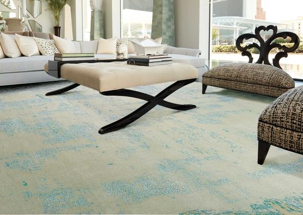 Nourison Christopher Guy Wool & Silk Abstract Beige/Blue Rug CGS31