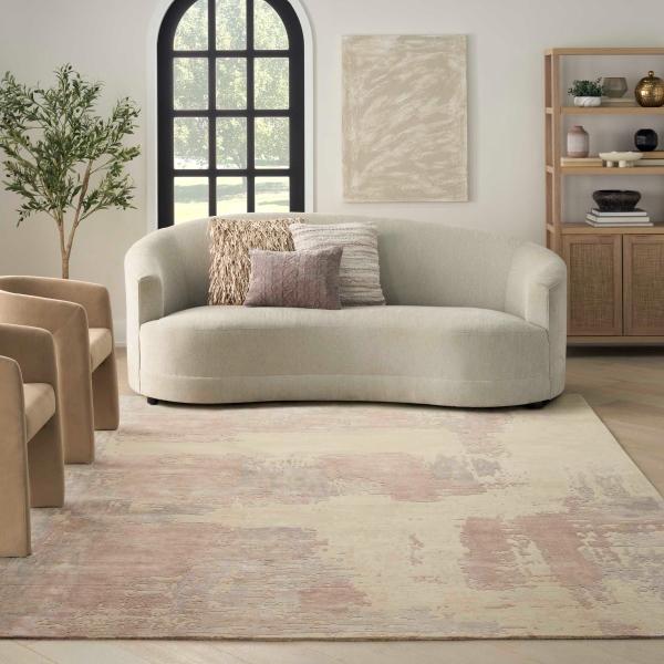 Nourison Christopher Guy Wool & Silk Abstract Beige/Pink Rug CGS05 Home