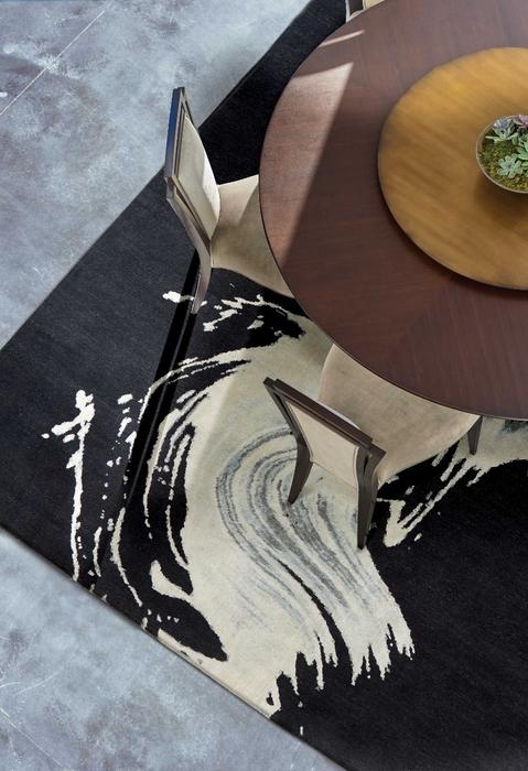 Nourison Christopher Guy Wool & Silk Abstract Black Rug CGS22 |Nourison Home
