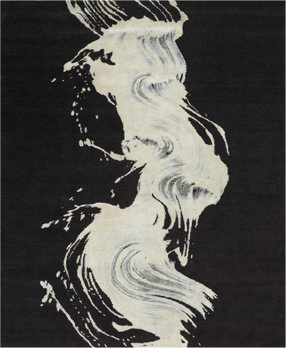 Nourison Christopher Guy Wool & Silk Abstract Black Rug CGS22 |Nourison Home