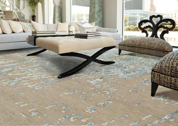 Nourison Christopher Guy Wool & Silk Abstract Blue/Grey Rug CGS27 Home