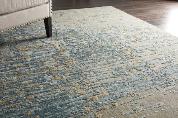 Nourison Christopher Guy Wool & Silk Abstract Blue/Grey Rug CGS27 Home